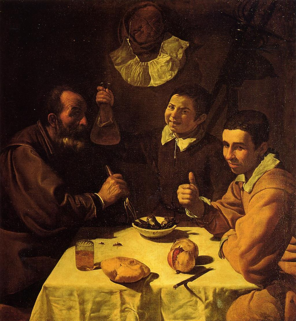 Escena de taberna (1618), obra de Diego Velazquez. Fuente Museu Hermitage. San Petersburgo