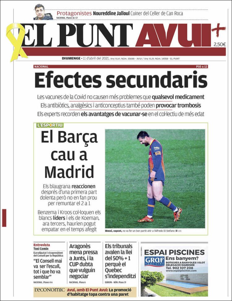 elpunt avui portada 11 abril