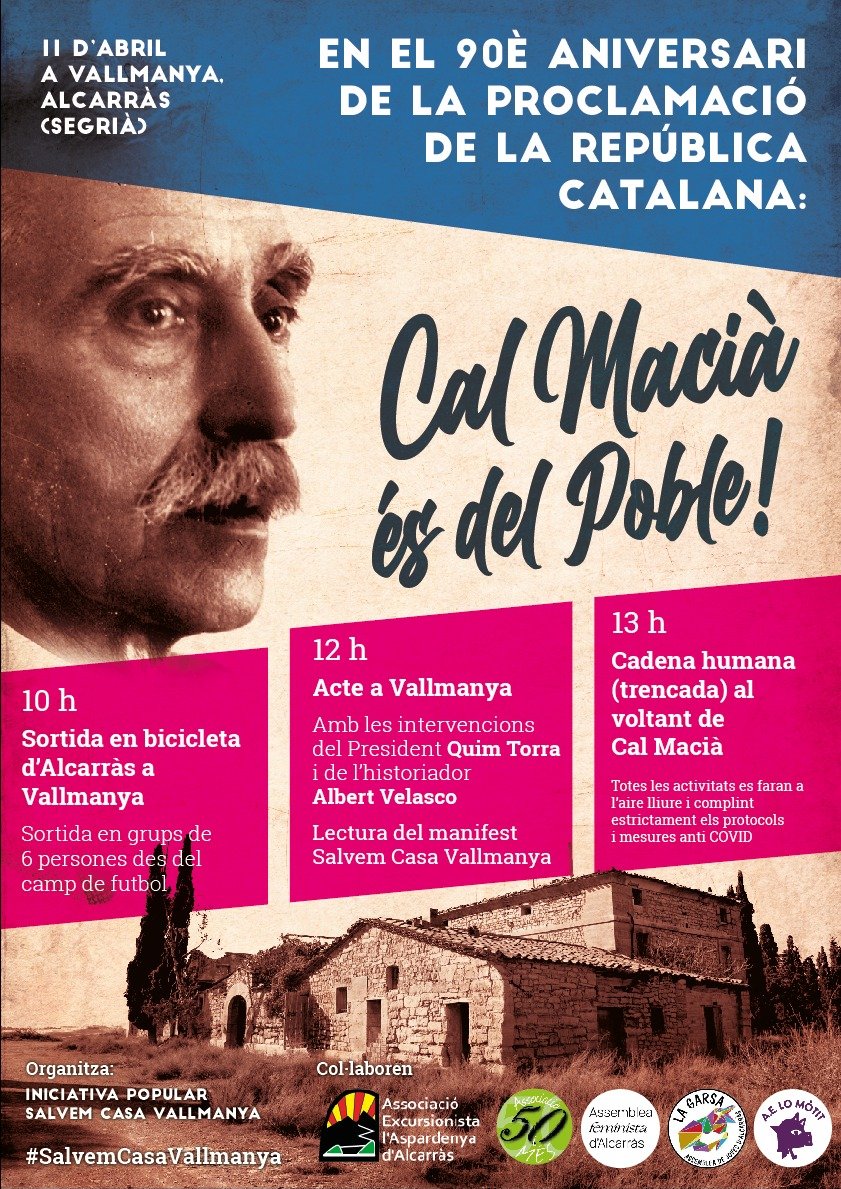 Acto Francesc Macià / Salvem Vallmanya