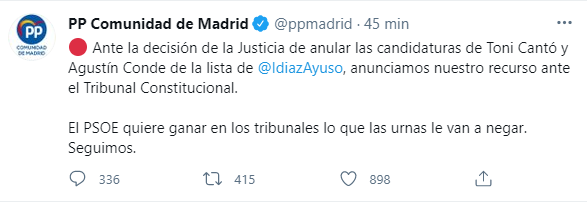 TUIT PP Comunidad de Madrid Toni Cantó