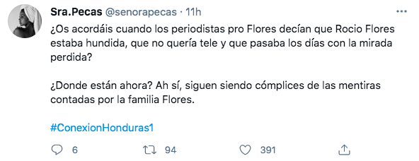 Críticas Rocío Flores, Twitter