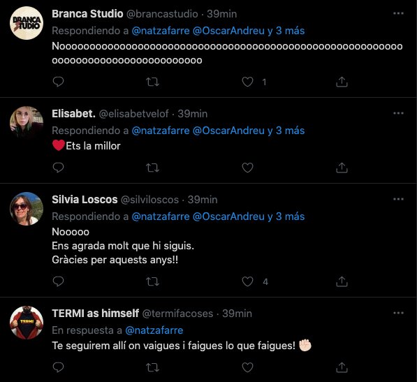 tuits reacciones al despido de Natza Farré