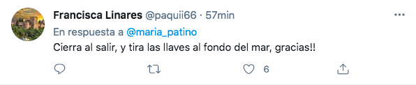 Cuenta de Twitter de María Patiño