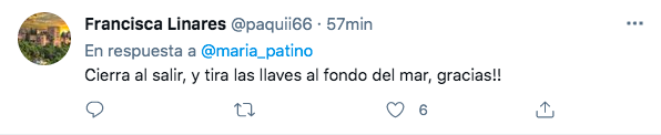 Compte de Twitter de María Patiño