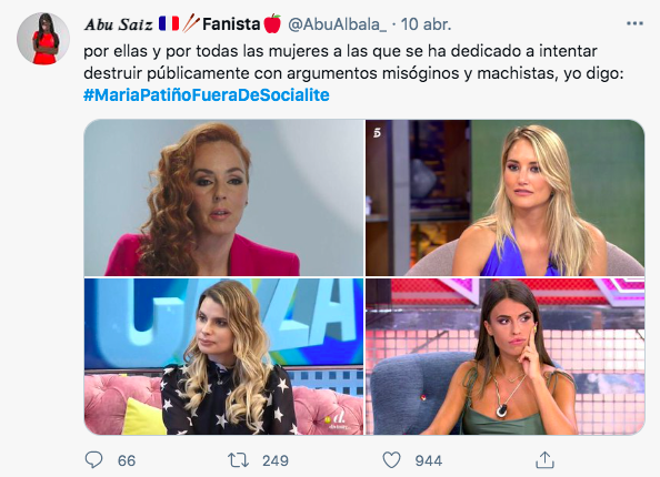 Usuarios de Twitter contra María Patiño