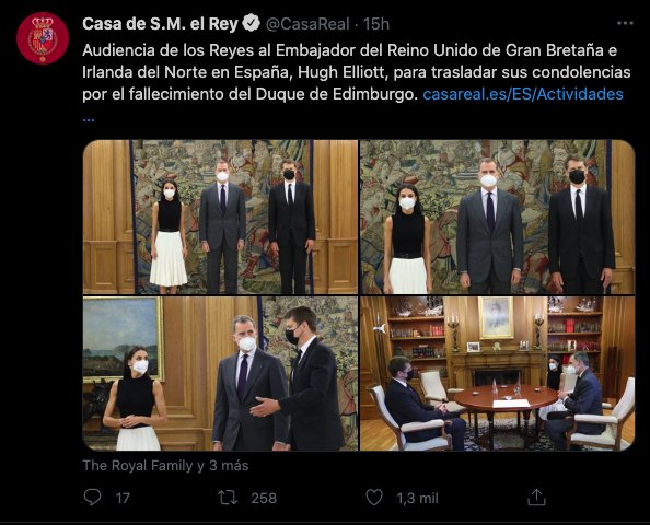 tuit Casa Real embajador Reino Unido