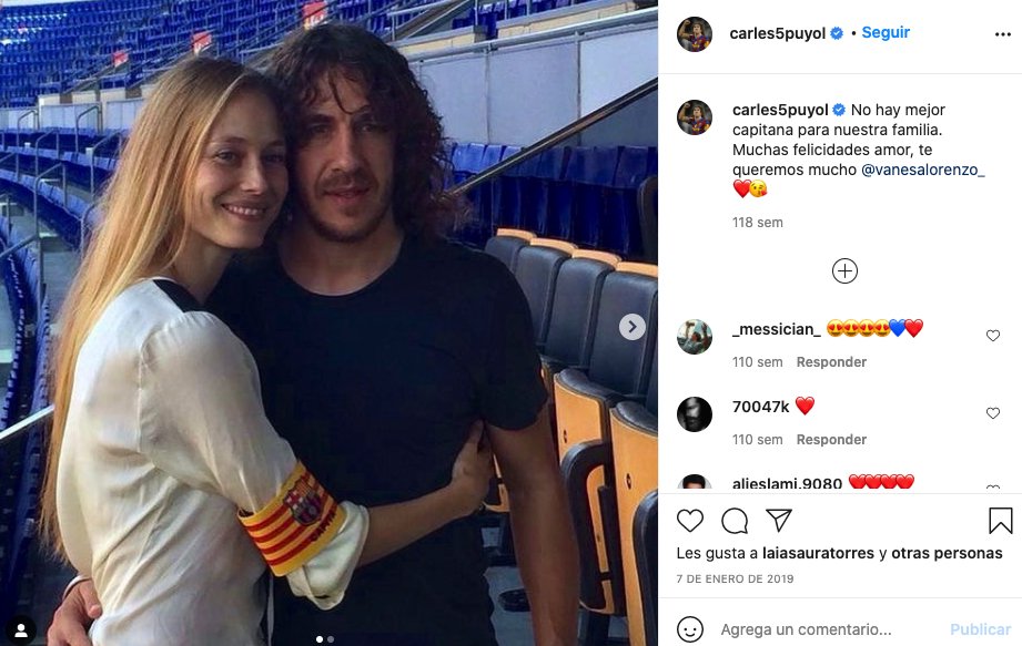felicitación Puyol a Vanesa Lorenzo 2019