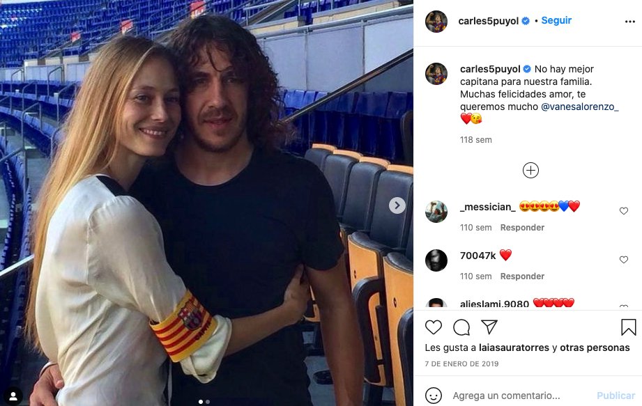 felicitación Puyol en Vanesa Lorenzo 2019