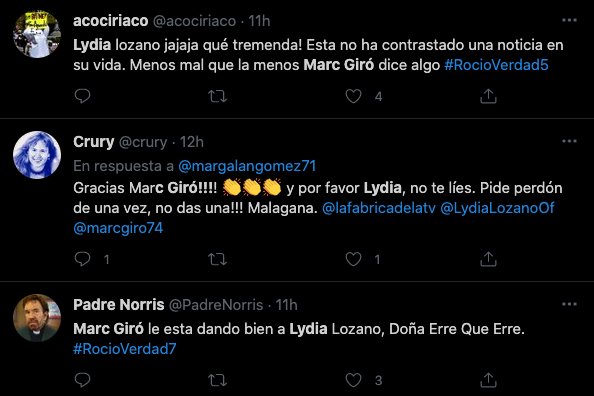 tuits Marc Giró contra Lydia Lozano 3