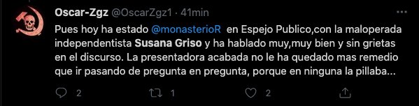 tuit VOX sobre Susanna Griso 7