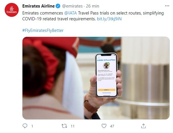 TUIT emirates pasaporte covid