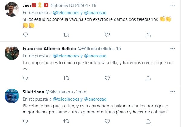 tuits Ana Rosa vacuna 