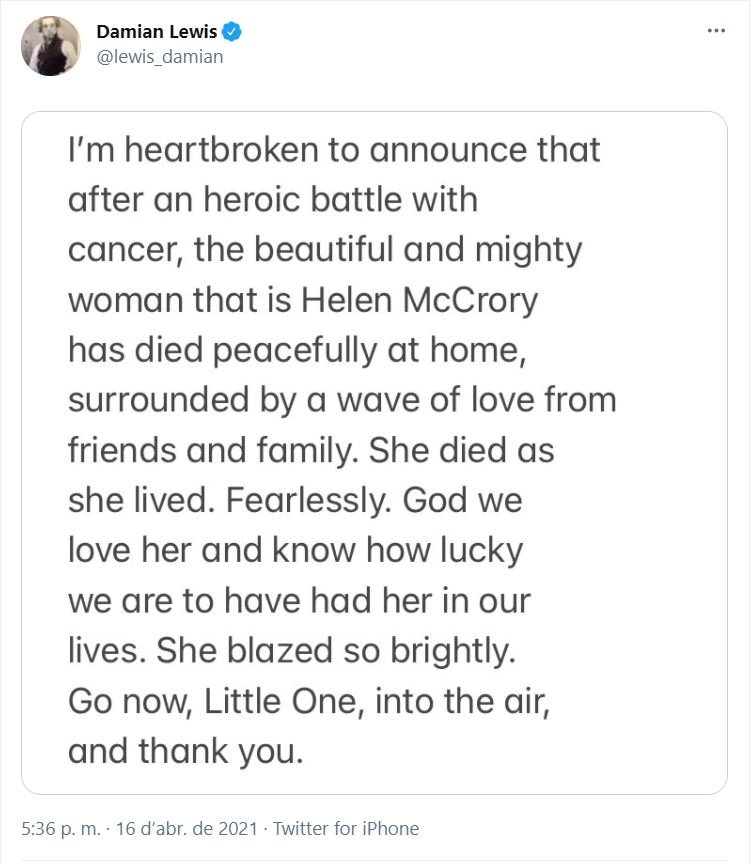 Muere a los 52 años Helen McCrory, actriz de 'Peaky ...