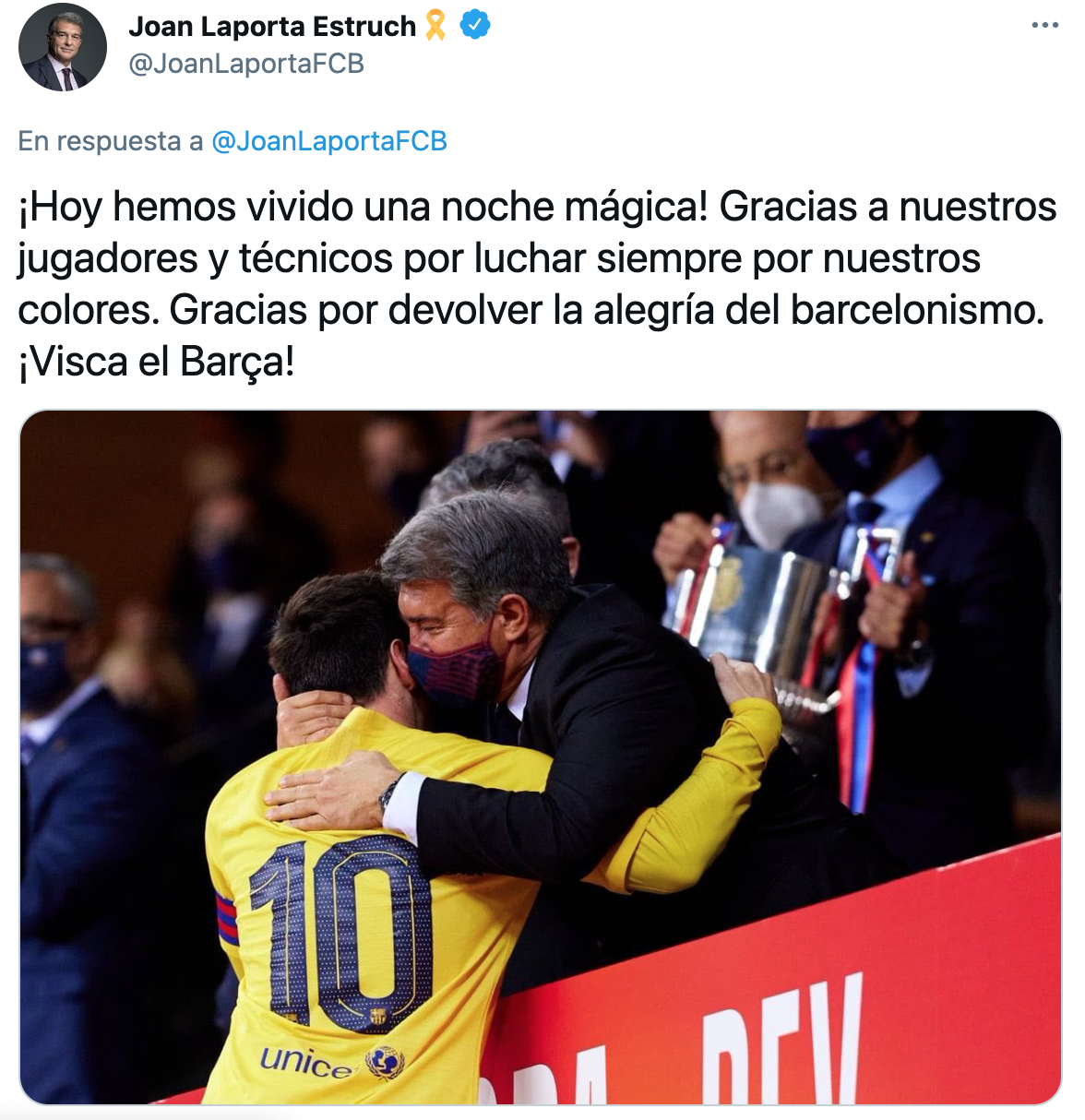 TUIT Joan Laporta MESSI ES