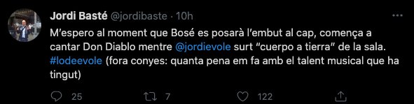 Tuit Jordi Basté sobre Miguel Bosé 2