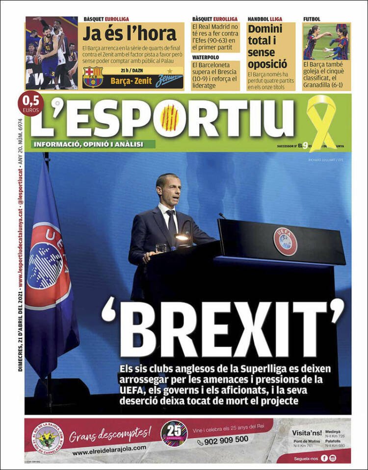 L'Esportiu Portada 31 04 2021