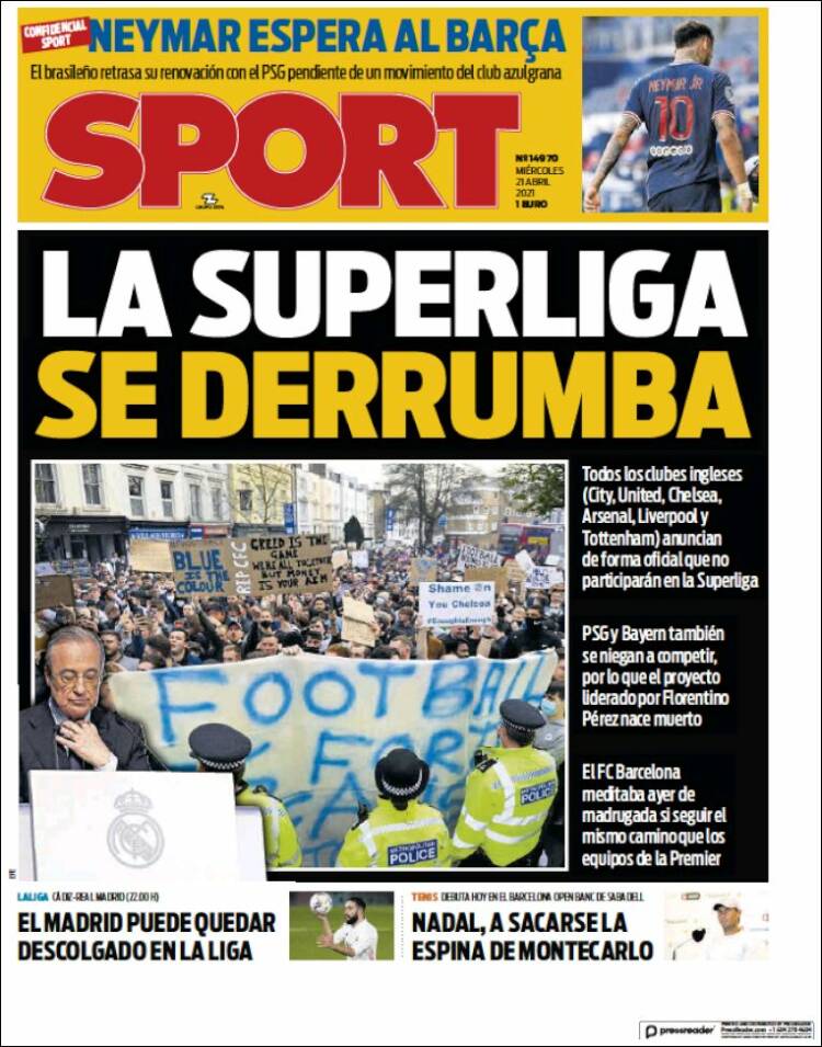 Sport Portada 31 04 2021