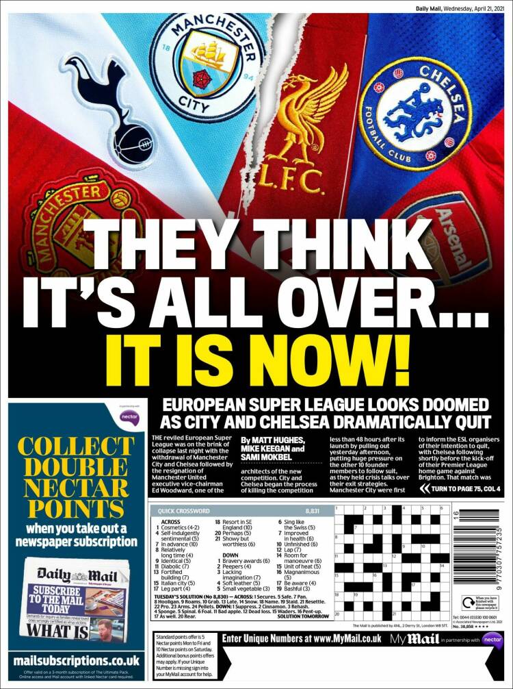 Daily Mail Portada 21 04 2021