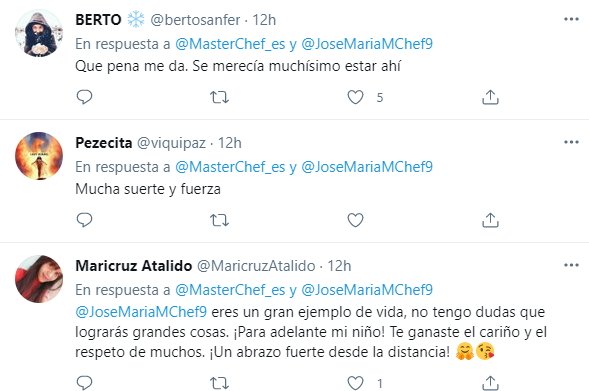 tuits José María expulsado de Masterchef