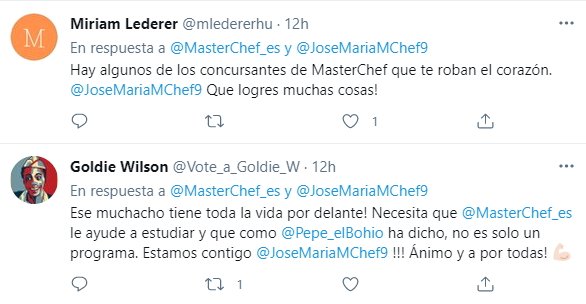 tuits José María expulsado de Masterchef 2
