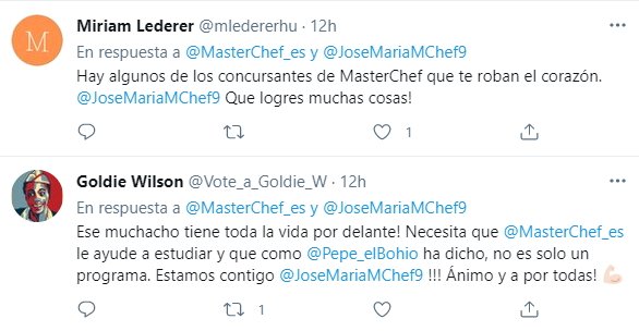 tuits José María expulsado de Masterchef 2