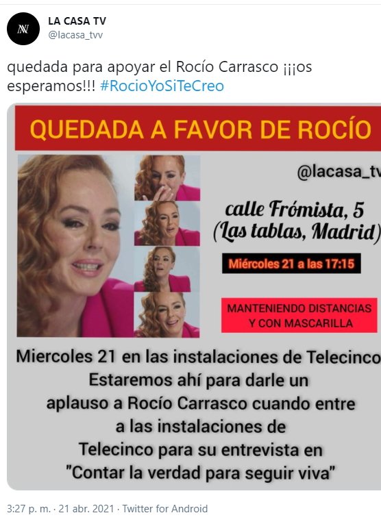 tuit Quedada Rociistas Mediaset Twitter 2