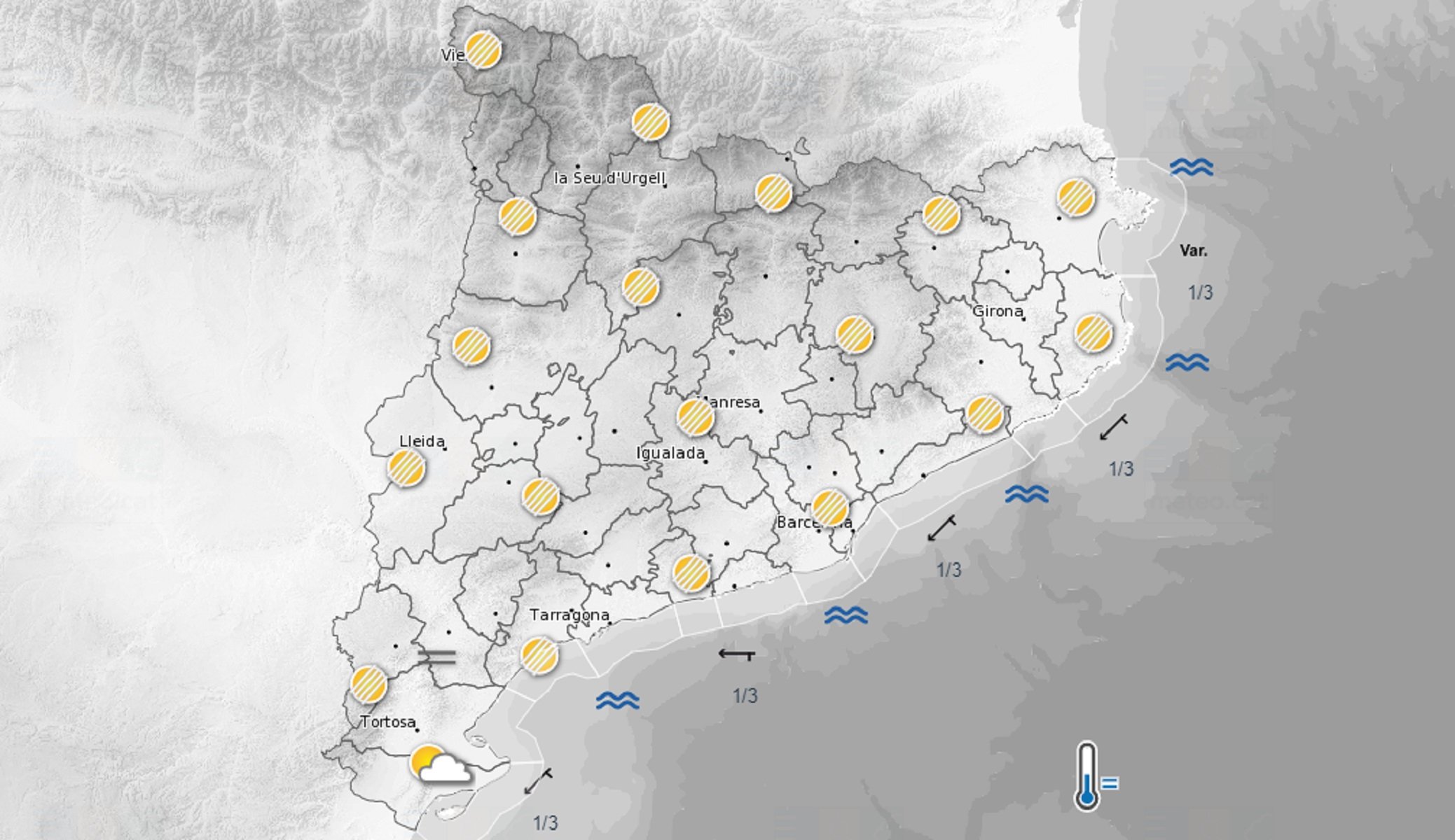 Meteo sábado (mañana) / Meteocat