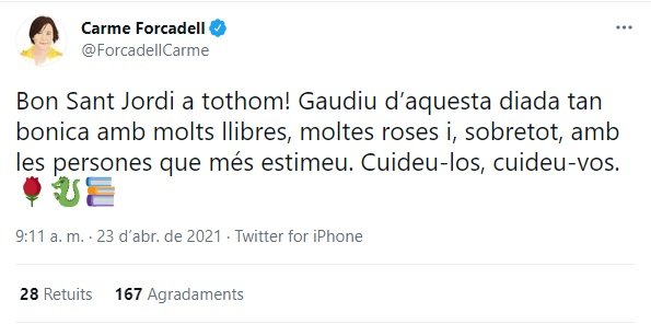 TUIT Carme Forcadell Sant Jordi