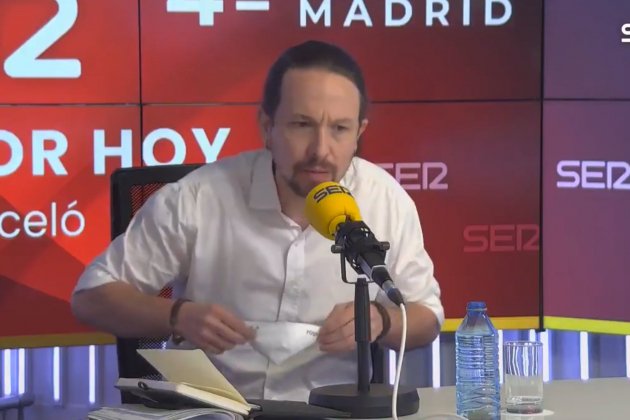 Pablo Iglesias se marcha de estudio Cadena SER