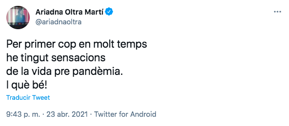 Cuenta de Twitter de Ariadna Oltra