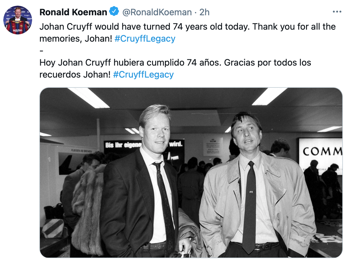 TUIT Ronald Koeman Johan Cruyff