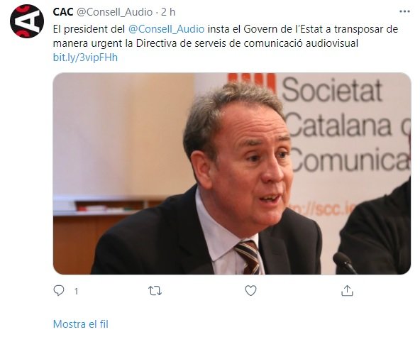 TUIT CAC presidente Consell Audiovisual Catalunya
