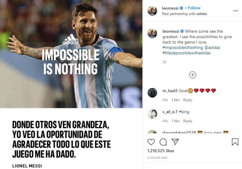 Messi Instagram TUIT
