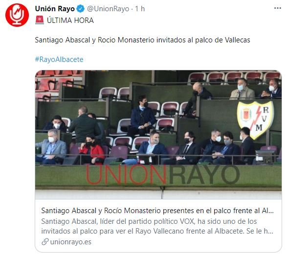 Abascal Rayo Vallecano TUIT