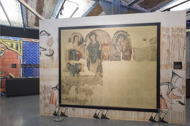 Pintura mural de l'Anunciaci¢ y la Visitaci¢ de l'esgl'sia de Sant Mart¡ de Monte corvina. S. XIII ¸MHC