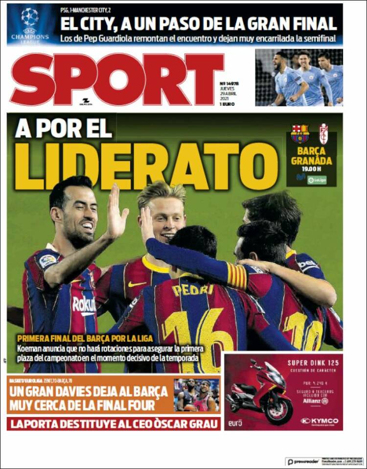 Sport Portada 29 04 2021