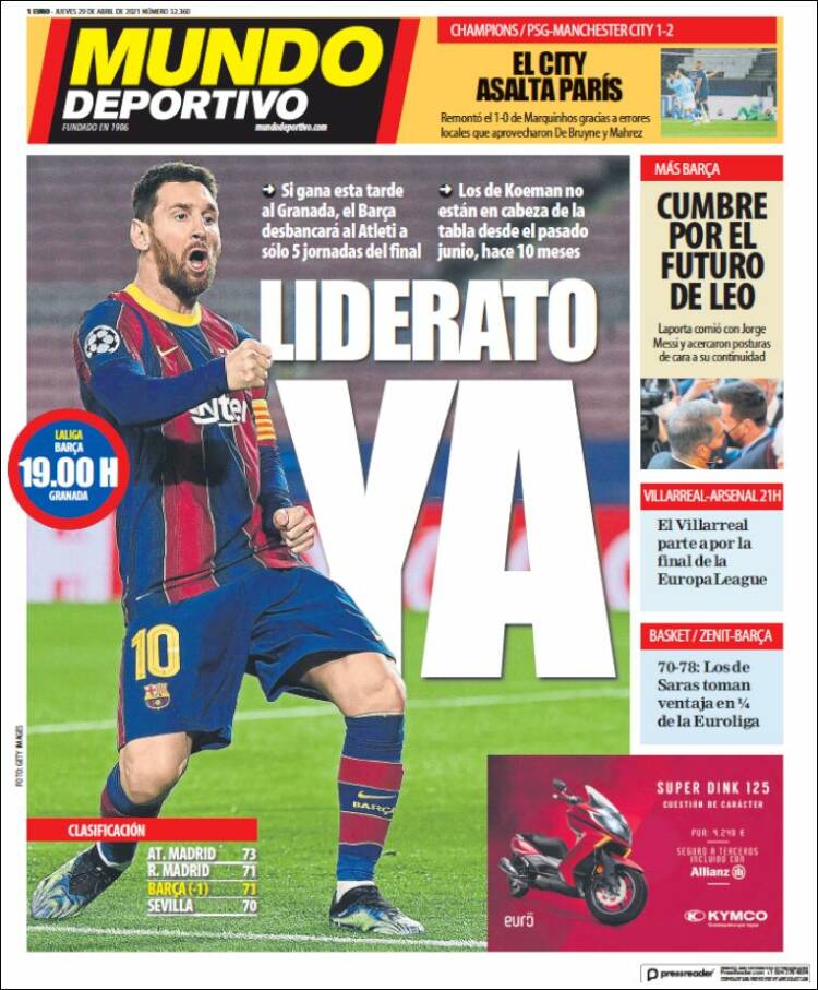 Mundo Deportivo Llevada|Traída 29 04 2021