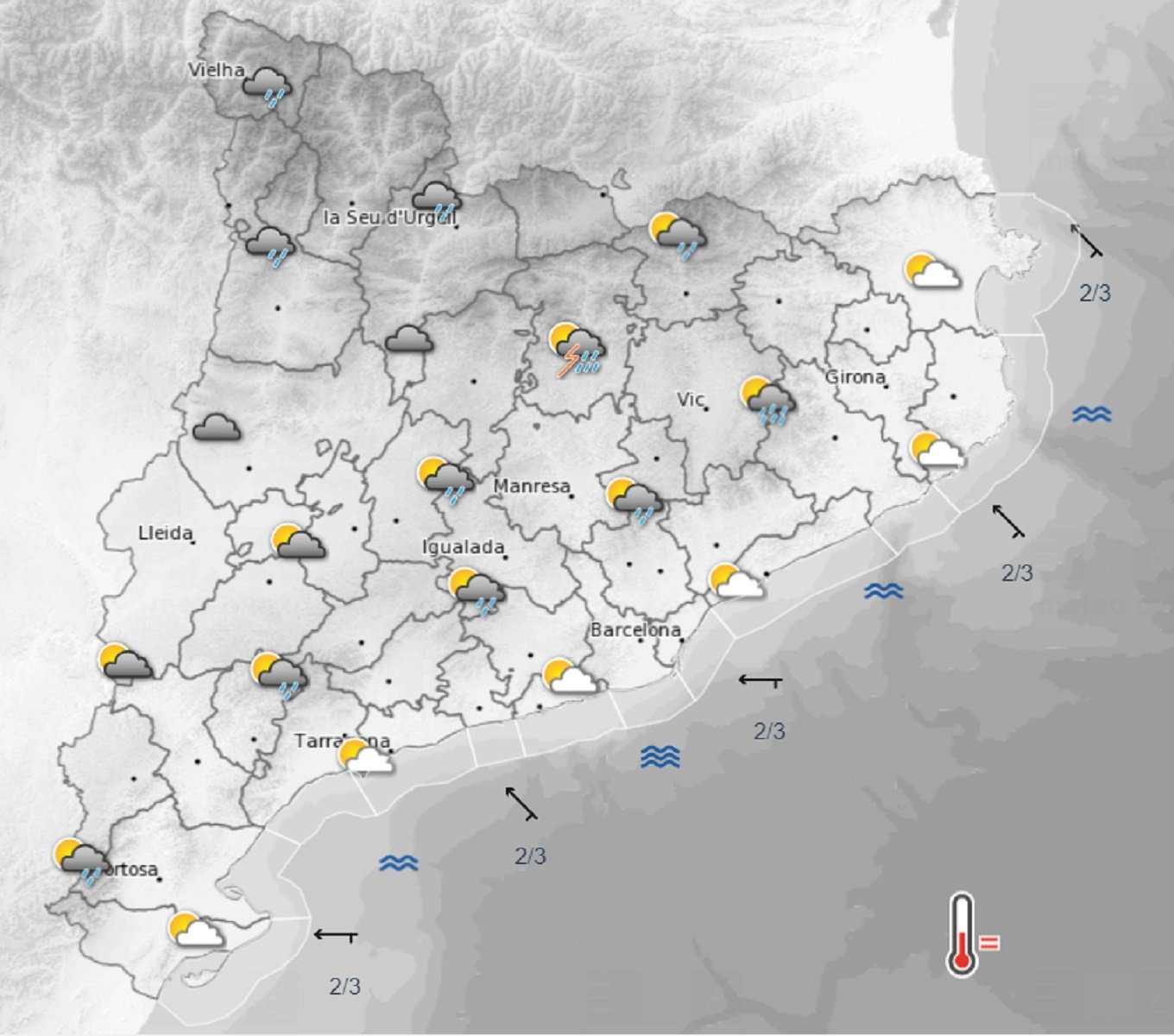 Tiempo Viernes (tarde) / Meteocat