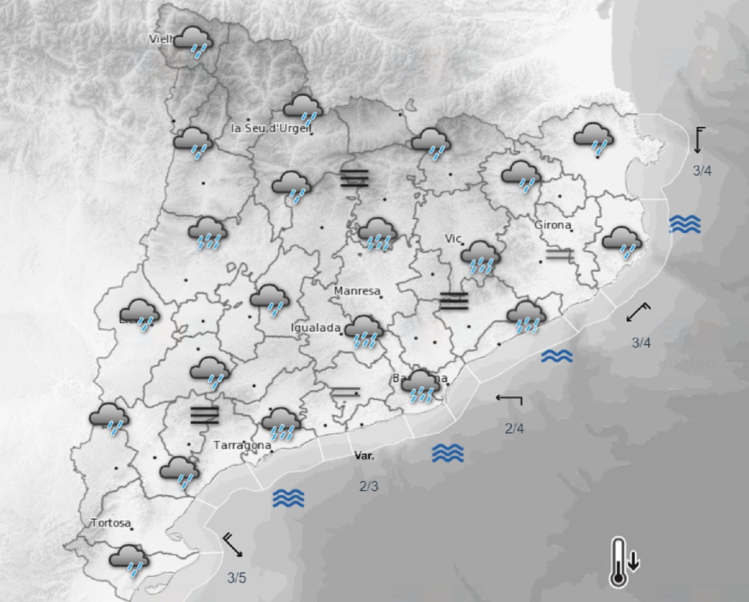 Tiempo sábado (mañana) / Meteocat