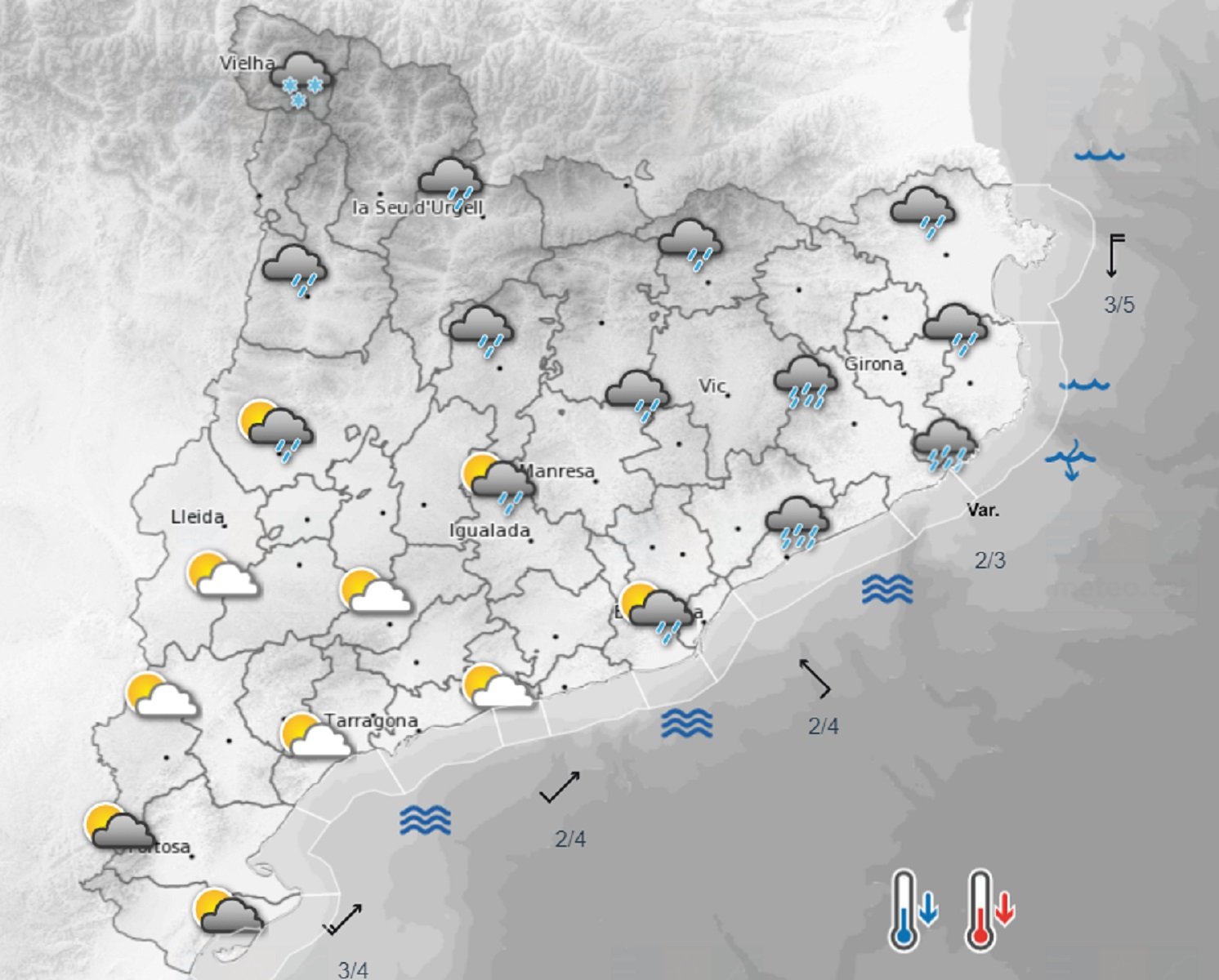 Tiempo sábado (tarde) / Meteocat