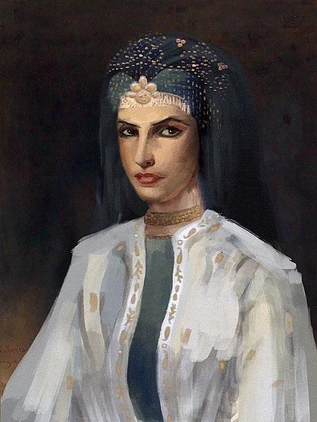 Representación moderna de Sayyida Mandri. Fuente Wikimedia Commons