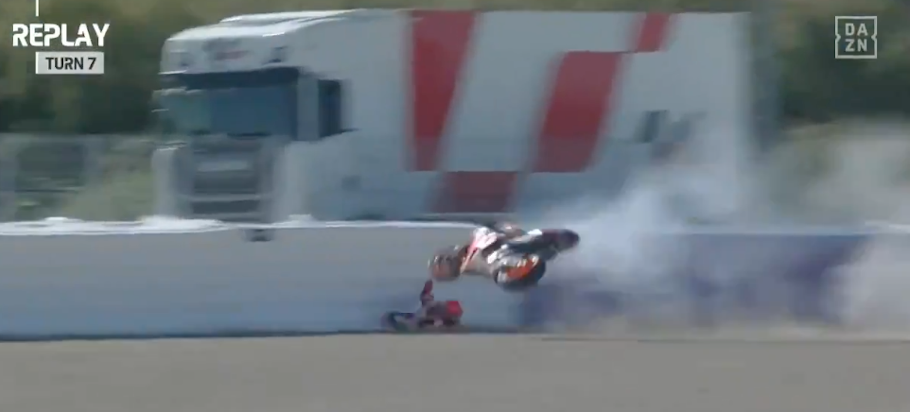 Terrible accident de Marc Márquez al circuit de Jerez