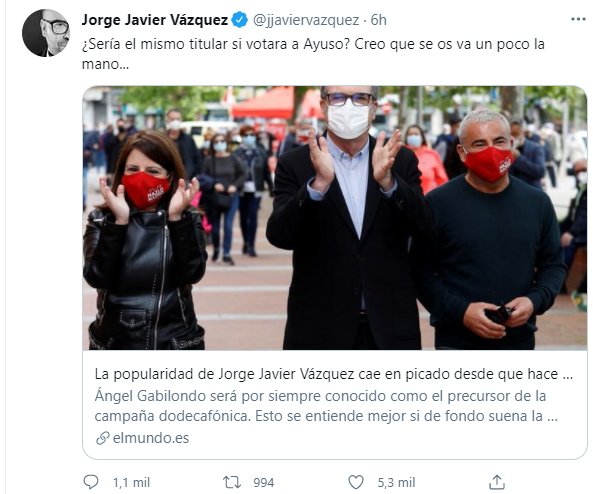 Jorge Javier Vázquez contra El Mundo. @jorgejaviervazquez