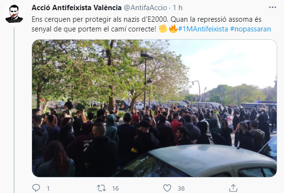 TUIT acció antifeixista pais valencia