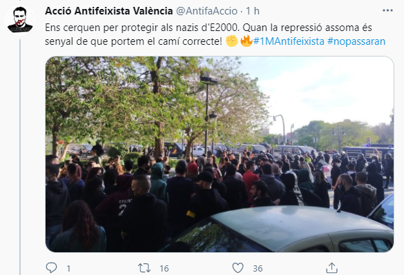 TUIT acción antifascista pais valencia