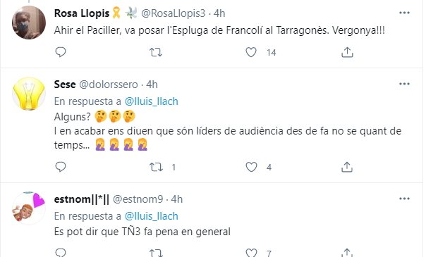 comentaris tuit Lluís Llach contra TN TV3 2