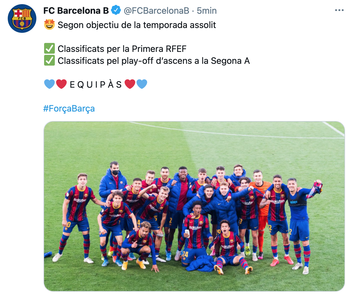 TUIT Barca B celebracion playoff
