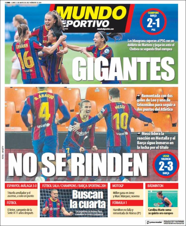 Mundo Deportivo Llevada|Traída 03 05 2021