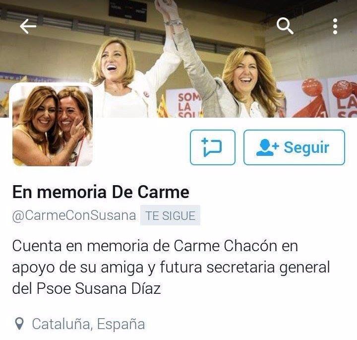 Polémica en Twitter por cuentas de apoyo a Susana Díaz utilizando la muerte de Carme Chacón