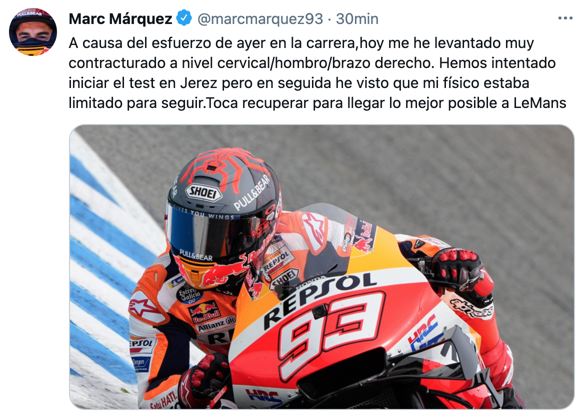 Tuit Marc Marquez estado